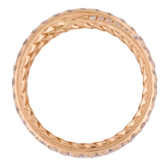 DAVID YURMAN 18K 750 ROSE GOLD 1.23CTW DIAMOND PAVÉ CROSSOVER RING - Picture 9 of 11